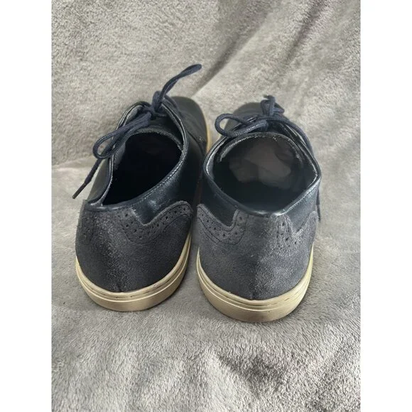 Bull Boxer Jadyn Men’s 9 Metallic Blue Leather Shoes Loafers Sneakers 43 Oxfords - Picture 10 of 13